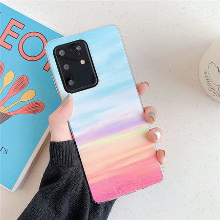 For Huawei P40 TPU Smooth Marbled IMD Mobile Phone Case, White F6, Blue F7, Rainbor F16, Gold F23, Black F30