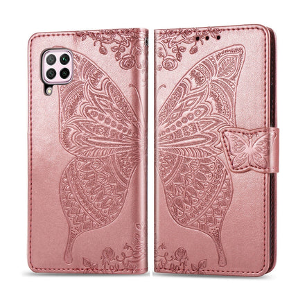 For Huawei P40 Lite/Nova 7i/Nova 6SE Butterfly Love Flower Embossed Horizontal Flip Leather Case with Bracket / Card Slot / Wallet / Lanyard, For Huawei P40 Lite