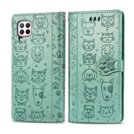 For Huawei P40 Lite/Nova 7i/Nova 6se Cute Cat and Dog Embossed Horizontal Flip Leather Case with Bracket / Card Slot / Wallet / Lanyard, For Huawei P40 Lite