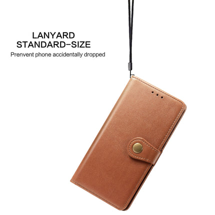 For Huawei P40 Lite/Nova 7i/Nova 6se Retro Solid Color Leather Buckle Phone Case with Lanyard & Photo Frame & Card Slot & Wallet & Stand Function, For Huawei P40 Lite