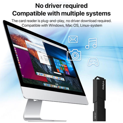 Lenovo D204 USB3.0 Two in One Card Reader, D204