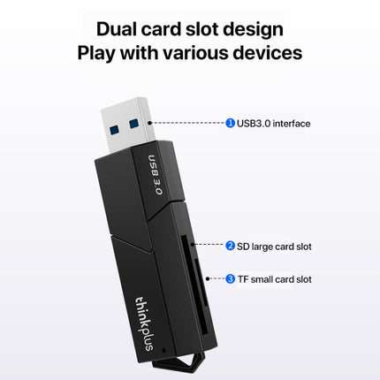 Lenovo D204 USB3.0 Two in One Card Reader, D204