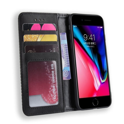 For iPhone SE (2020) Magnetic Buckle Retro Crazy Horse Texture Horizontal Flip Leather Case  , with Holder & Card Slots & Photo Frame, For iPhone SE 2022 / SE 2020