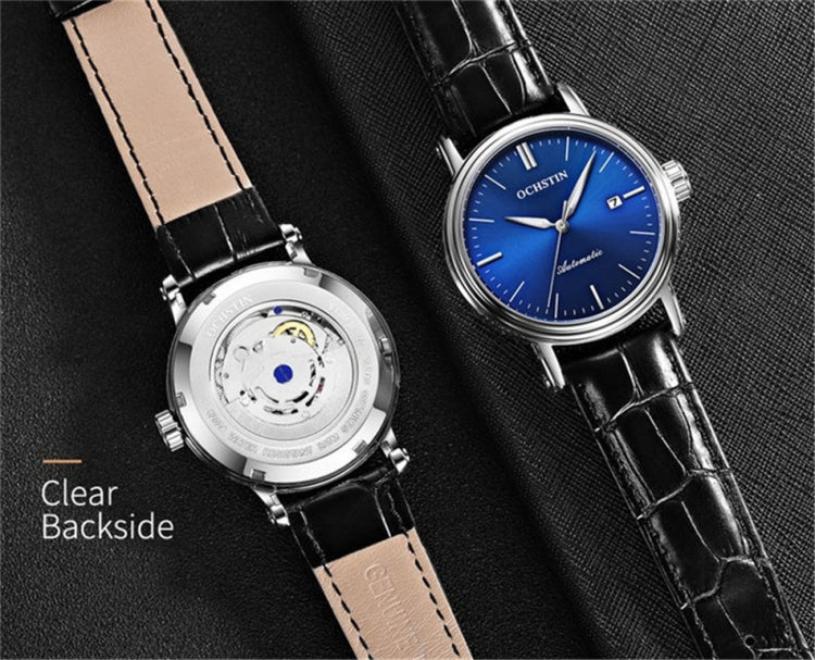 Ochstin 2024 Automatic Mechanical Watch Men Waterproof Calendar Leather Business Mechanical Men Watch