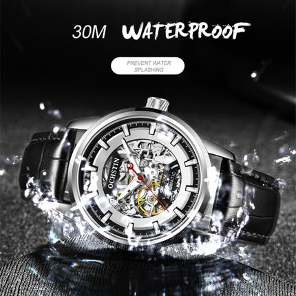 Ochstin 2002C Men  Automatic Hollow Leather Mechanical Watch Business Waterproof Night Light Men Watch Mechanical Watch