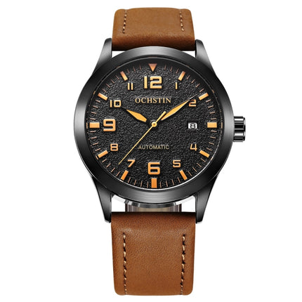 Ochstin 62028 Fashion Fully Automatic Mechanical Watch Waterproof Men  Leisure Mechanical Watch Calendar Leather Watch