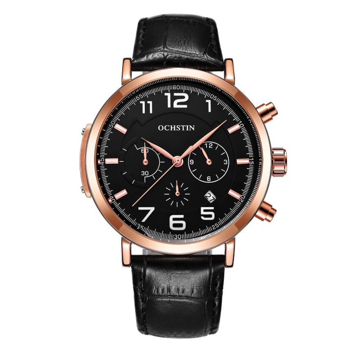 Ochstin 6105 Multi Function Watch Business Leisure Men  Watch Waterproof Timing Quartz Watch Belt Watch