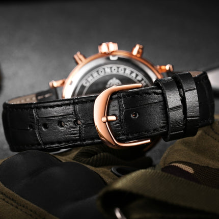 Ochstin 6105 Multi Function Watch Business Leisure Men  Watch Waterproof Timing Quartz Watch Belt Watch