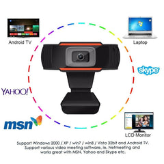 HXSJ A870 Webcam HD 480P PC Camera with Absorption Microphone MIC for Skype for Android TV   Rotatable Computer Camera USB Web Cam, 480P