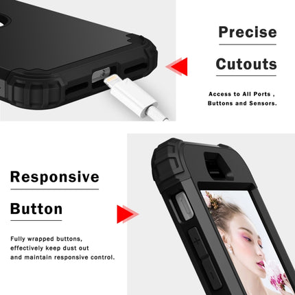 For iPhone SE 2020 Silicone + PC Three-piece Anti-drop Mobile Phone Protection Bback Cover, Black, Red, Blue, Rose Gold, Purple