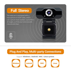 HD 1080P Webcam Built-in Microphone Smart Web Camera USB Streaming Beauty Live Camera for Computer Android TV