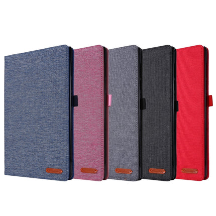 Horizontal Flip TPU + Fabric PU Leather Protective Case with Name Card Clip, For Lenovo M10 Plus