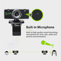 B01 HD Webcam Built-in Microphone Smart Web Camera USB Streaming Live Camera With Noise Cancellation