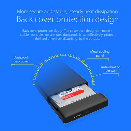 ORICO 2588US3-V1 2.5 inch USB3.0 Hard Drive Enclosure, Black