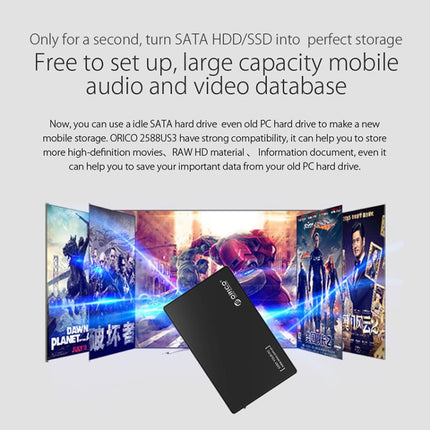 ORICO 2588US3-V1 2.5 inch USB3.0 Hard Drive Enclosure, Black