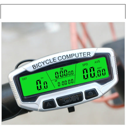 SUNDING SD-558C Bicycle Computer Wireless Digital LCD Backlight Road Speedometer Stopwatch Speedometer, SD-558C