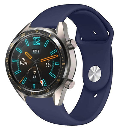22mm For Huawei Watch GT2e GT2 46mm Monochrome Silicone Reverse Buckle Strap