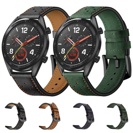 22mm For Huawei Watch GT2e / GT2 46mm Plum Blossom Hole Leather Strap