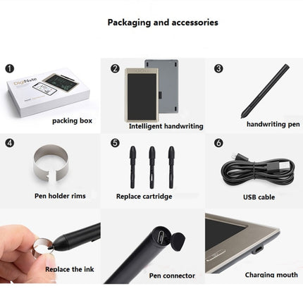 Portable 9-inch Smart Digital Drawing Board Bluetooth USB Connected To Mobile Phone, Cloud Note with High-Precision Writing Pen