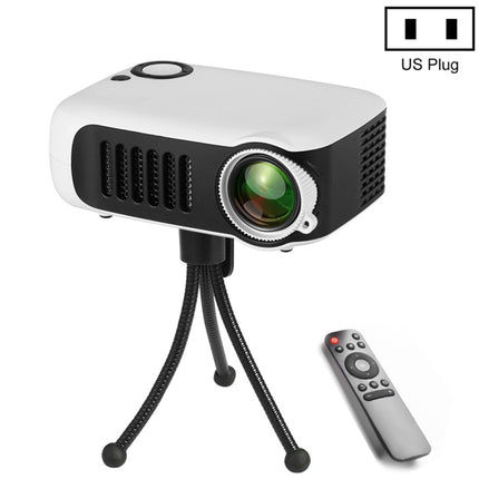 Miniproyector portátil A2000 de 800 lúmenes, compatible con pantalla LCD de 1080P, lámpara con vida útil de 50 000 horas, proyector de video para cine en casa, para banco de energía, enchufe de EE. UU.