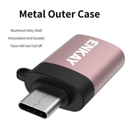 ENKAY ENK-AT101 Aluminium Alloy USB-C / Type-C to USB 3.0 OTG Data Adapter Converter, ENK-AT101