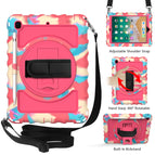 For iPad 9.7 (2018) / Colorful+Hot Pink
