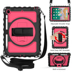 For iPad 9.7 (2018) / Black+Hot Pink