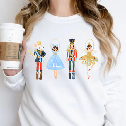 Nutcracker Christmas Sweatshirt Sugar Plum Fairy Pullover Shirt Nutcracker Squad Ballet Cute Winter Clothing Women
