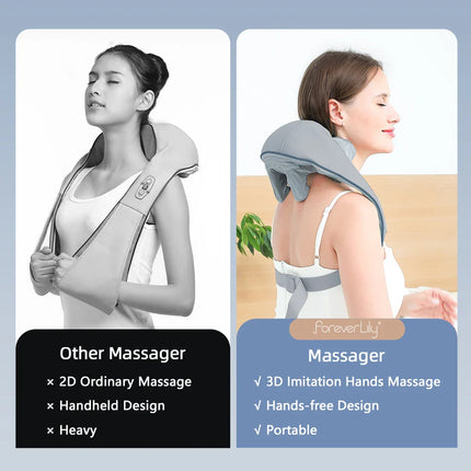 Wireless Neck And Back Massager Neck And Shoulder Kneading Massage Shawl Neck Cervical Relaxing Trapezius Massager