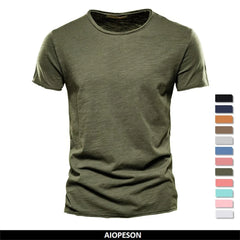 100% Cotton Men T-shirt Casual Soft Fitness Summer Thin T-shirts Men's Home Clothes O-Neck Short Sleeve Soild T Shirt for Men