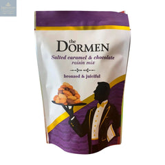 Salted caramel and chocolate raisin mix in pouch