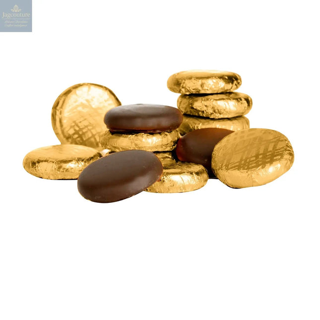 Salted caramel crème - dark chocolate covered fondant in gold coloured foil 120pcs