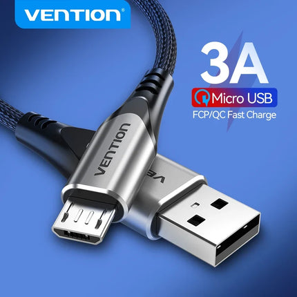Vention Micro USB Cable 3A  Nylon Fast Charger USB Type C Data Cable for Samsung Xiaomi LG Android Micro USB Mobile Phone Cables