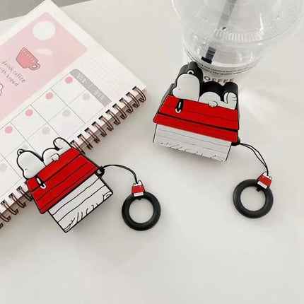 For AirPods 4 3 2 1 Pro Pro2 Earphone Case 3D Snoopy Silicone Cartoon Headphone Box With Pendant Funny Cover