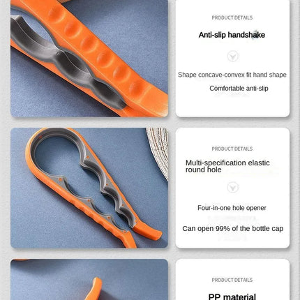 Four-in-One Bottle Opener Kitchen Multi-Functional Can Openers Cans Bottle Opener Non-Slip Labor-Saving Twist Bottle Lid Opener
