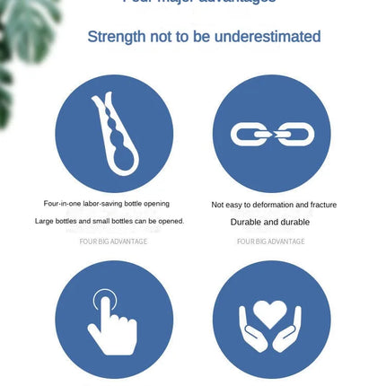 Four-in-One Bottle Opener Kitchen Multi-Functional Can Openers Cans Bottle Opener Non-Slip Labor-Saving Twist Bottle Lid Opener