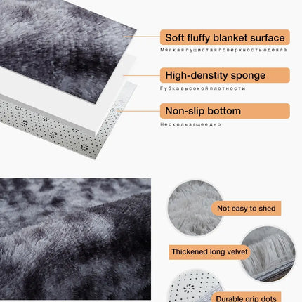 Gray Carpet for Living Room Plush Rug Bed Room Floor Fluffy Mats Anti-slip Home Decor Rugs Soft Velvet Carpets Kids Room Blanket