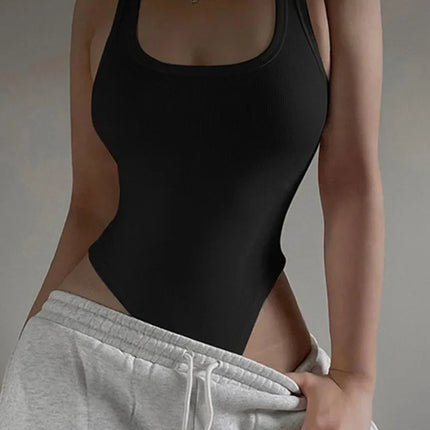 Sleeveless Knit Bodysuit Hot Summer Sexy Bodycon Off Shoulder Halter Tops Casual Street Bodice For Women ClubWear