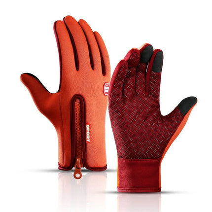 Winter Cycling Gloves With Wrist Support Touch Screen Bicycle Gloves Outdoor Sports Anti-slip Windproof Bike Full Finger Gloves