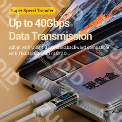 Transparent LED Display PD240W USB4.0 40Gbps Type C to C OTG Adapter 8K@60Hz 5A Fast Charging Cable for iPhone 15 14 MacBook Pro