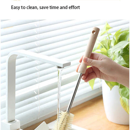 Kitchen cleaning tools Drink bottles Glass scrubbers Cleaning brush Wooden bottle cleaning brush with long handle