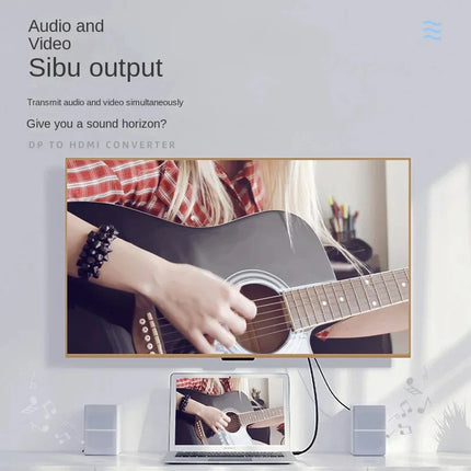 Dp To Hdmi Cable 1.8m 4k HD Adapter Cable Computer Monitor Cable Converts Large Dp To Hdmi