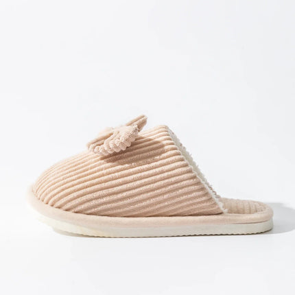 Fashion Women's Bow Slippers Fall/Winter Indoor Bedroom Floor Lightweight and Comfortable&Soft Warm Slippers for Home
