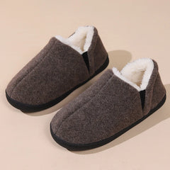 Bebealy Winter Slippers For Men Outdoor Antiskid Men Slippers Fashion Casual Warm Fluffy Slippers Indoor Plush Flat Men Shoes