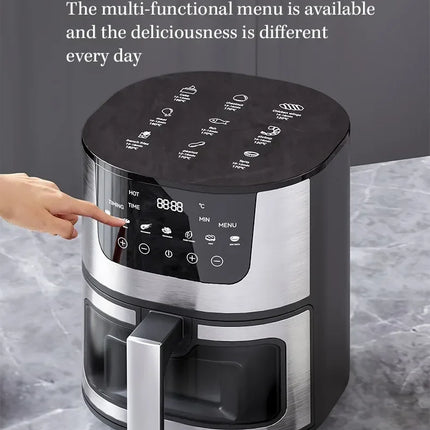 Electric Air Fryer Smart 7L Multi-function Hot Convection Oven Deep Fryer Without Oil LED Touch Control 1400W Visible Window