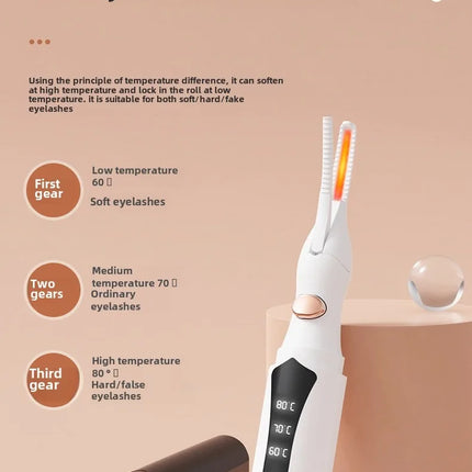 Electric Heated Eyelash Curler Long Lasting Hold Eyelash Curling Device False Eyelashes Clip Comb Women Makeup Beauty Tools