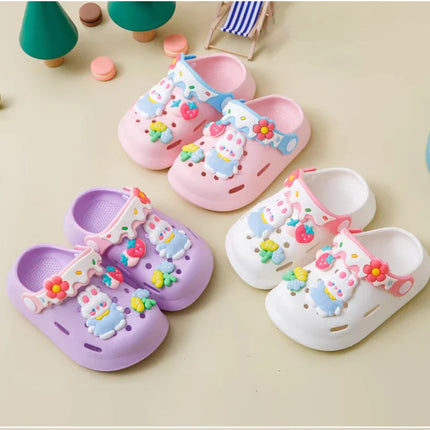 Girls Sandals Trendy Cute Cartoon Soft Sole Clogs For Baby Breathable Non-slip Clogs For Indoor Outdoor Beach Garden Shoes