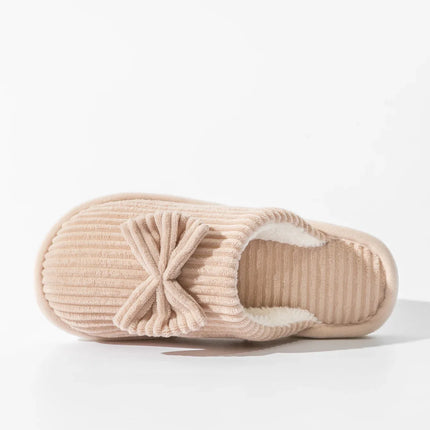 Fashion Women's Bow Slippers Fall/Winter Indoor Bedroom Floor Lightweight and Comfortable&Soft Warm Slippers for Home