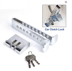 Car Clutch Lock – Universal Steering Wheel & Brake Pedal Anti-Theft Device | Stainless Steel Security Tool for Car Pedals