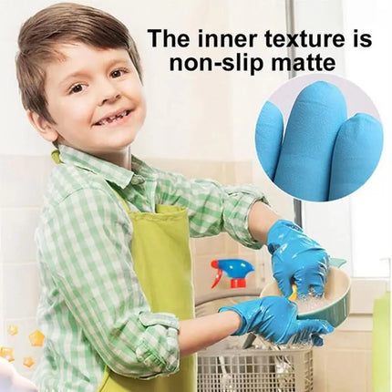 Kids Disposable Nitrile Gloves Children Powder Latex Free Household Cleaning Gloves Crafting Painting Gardening Washing Gloves